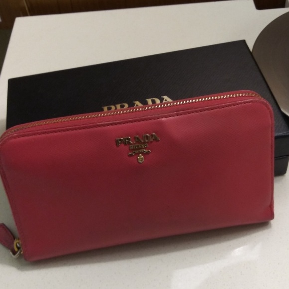 Prada Handbags - Prada Saffiano zip around leather wallet 100% AUTHENTIC Total inclusion